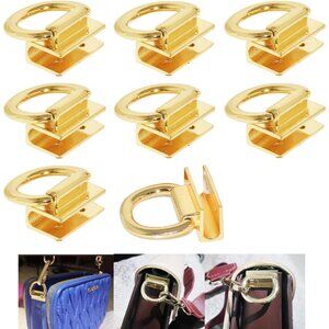 8-Pack Rust-Resistant Zinc Alloy Suspension Clasps for Elegant Handbag Hardware